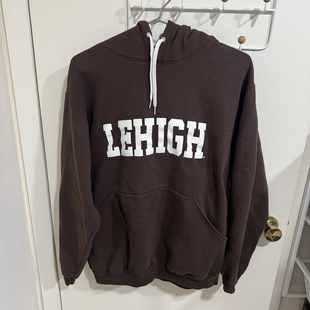 Lehigh University Mountain Hawks Third Street Sweatshirt Brown Hoodie Men 2XL